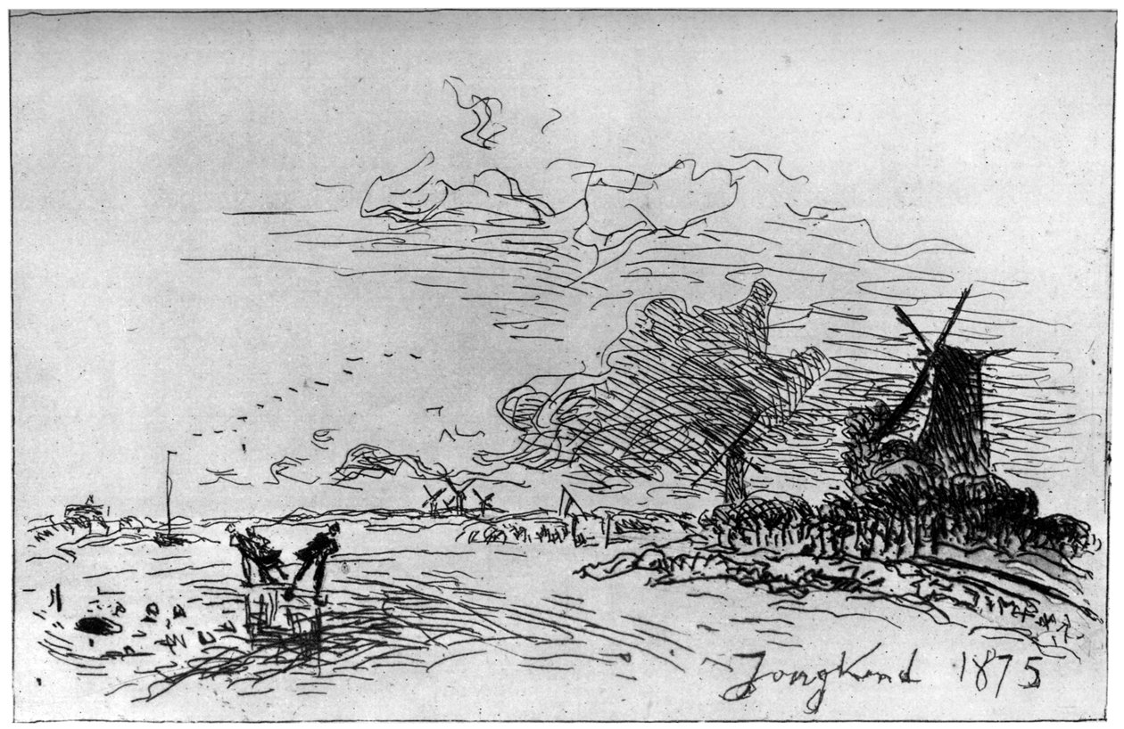 Canal pres Rotterdam, Rotterdam melletti csatorna c1830-1890 1924 alkotó: Johan Barthold Jongkind