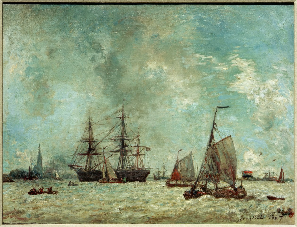 Antwerpen kikötője alkotó: Johan Barthold Jongkind