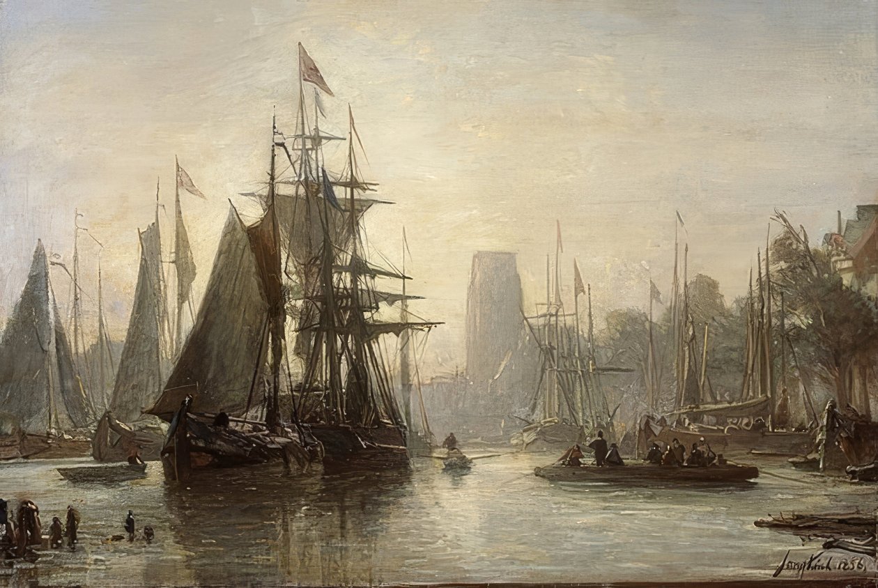 Rotterdam kikötője. 1856 alkotó: Johan Barthold Jongkind