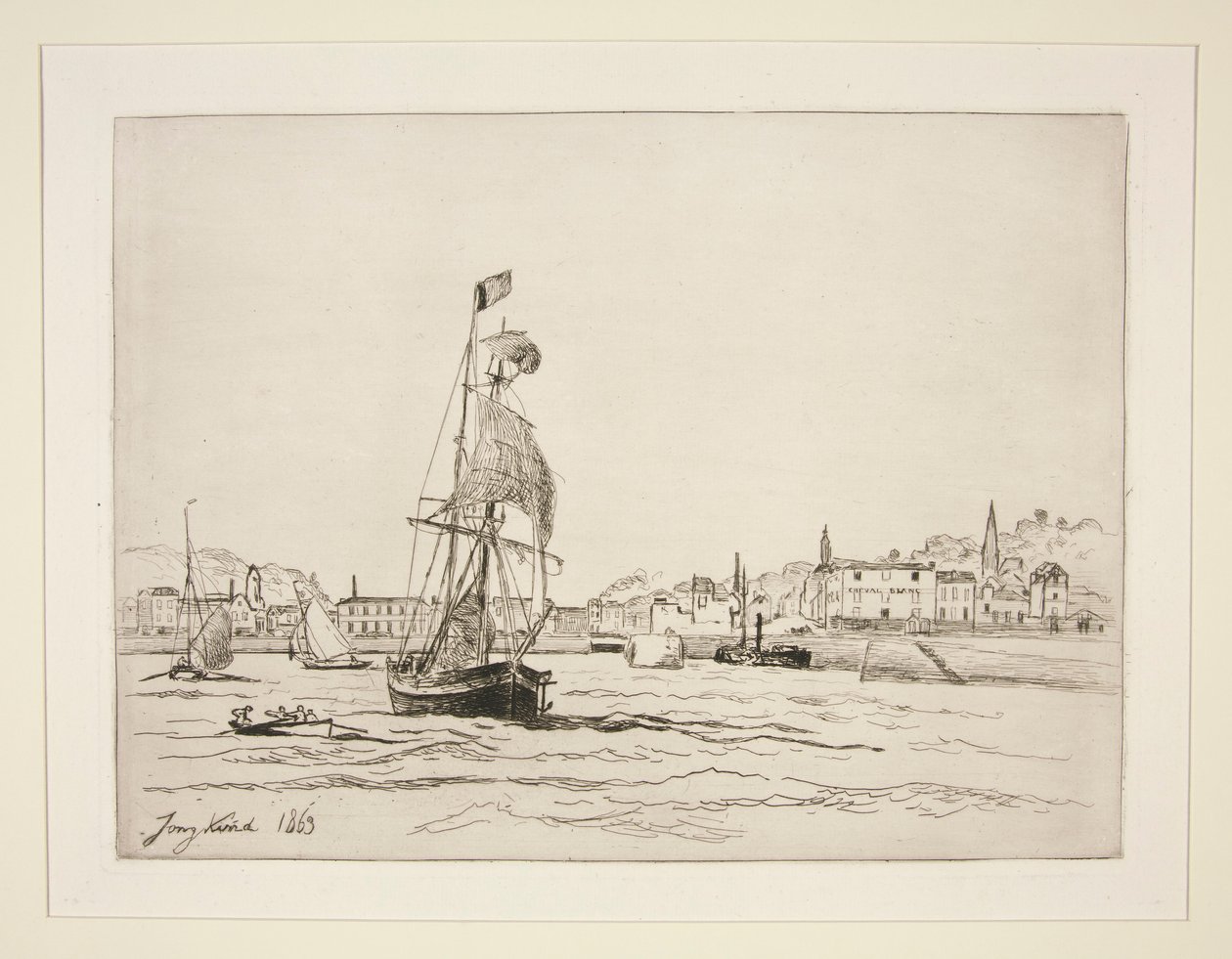 Honfleur kikötőjének bejárata alkotó: Johan Barthold Jongkind