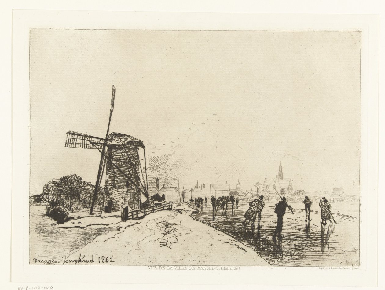 Kilátás Maassluisra Vue de la ville de Maaslins (Hollandia) (sorozat címe) alkotó: Johan Barthold Jongkind
