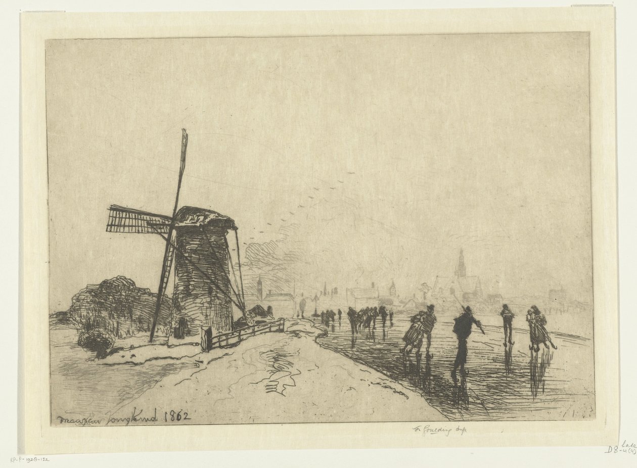 Kilátás Maassluisra Vue de la ville de Maaslins (Hollandia) (cím a tárgyon) alkotó: Johan Barthold Jongkind