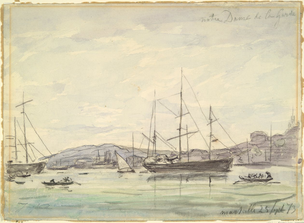 Kikötői jelenet, Marseille alkotó: Johan Barthold Jongkind