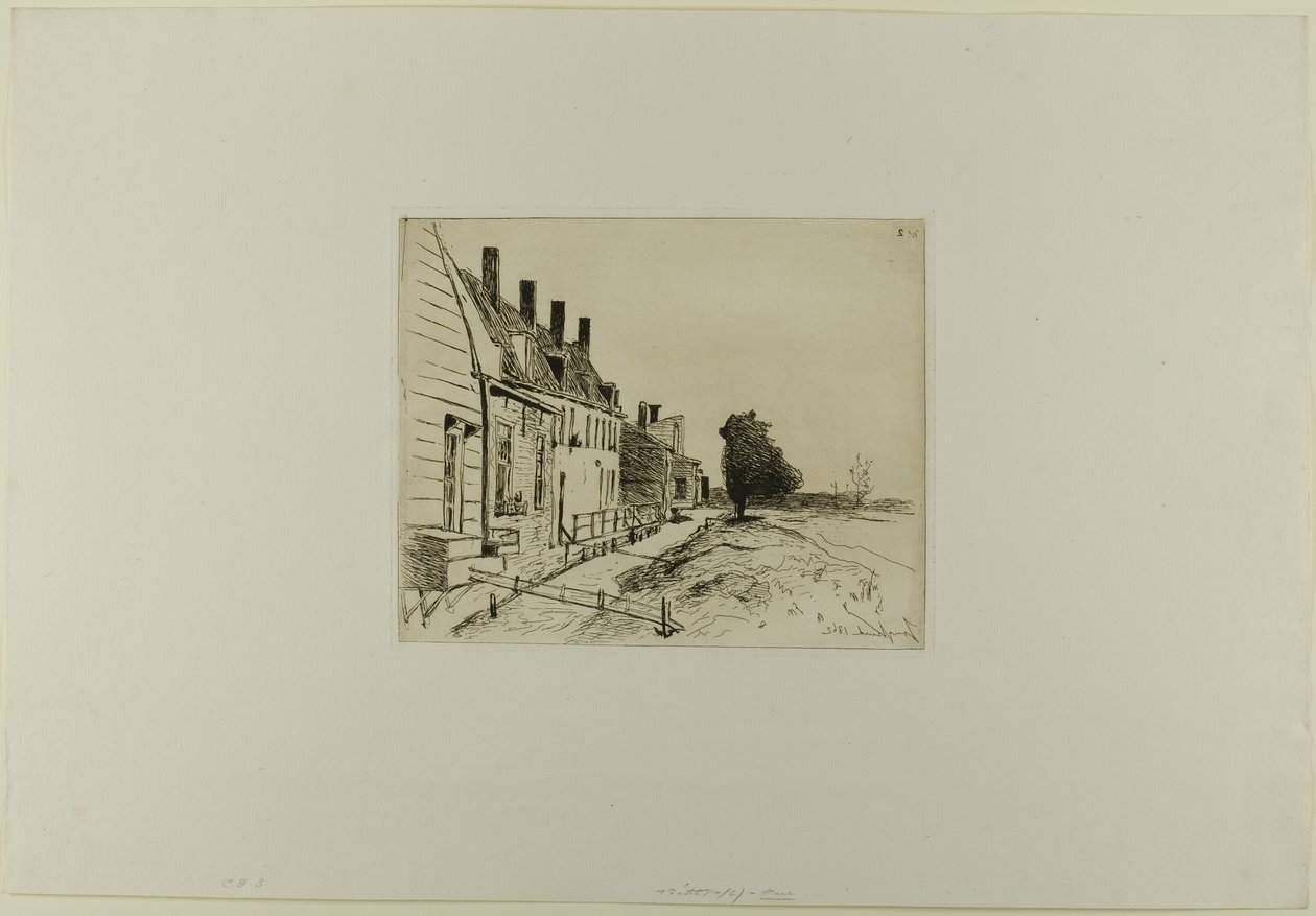 Houses Along the Canal, a hat metszetből álló könyvből, Hollandia látképei alkotó: Johan Barthold Jongkind