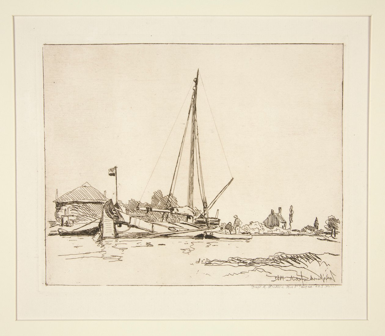La Barque amar?e (A kikötött hajó) alkotó: Johan Barthold Jongkind