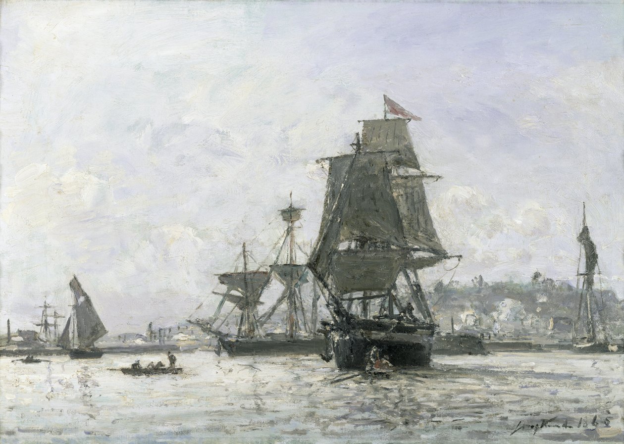 Nagy vitorlások Honfleurben alkotó: Johan Barthold Jongkind