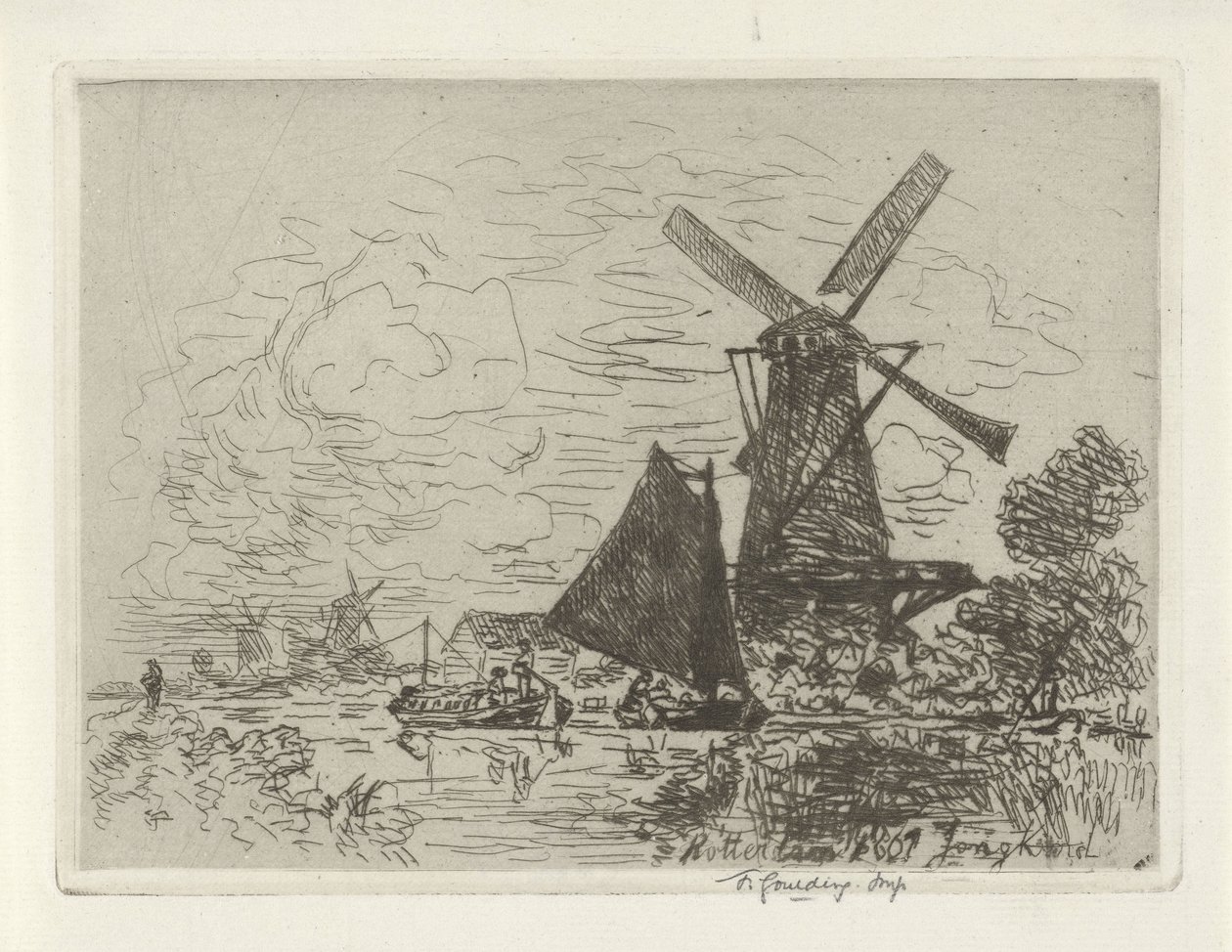 Szélmalmok Rotterdam közelében alkotó: Johan Barthold Jongkind