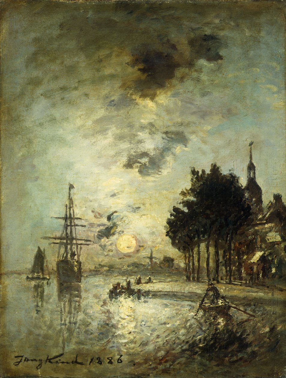 Holdfény; Holdfény, 1886 alkotó: Johan Barthold Jongkind