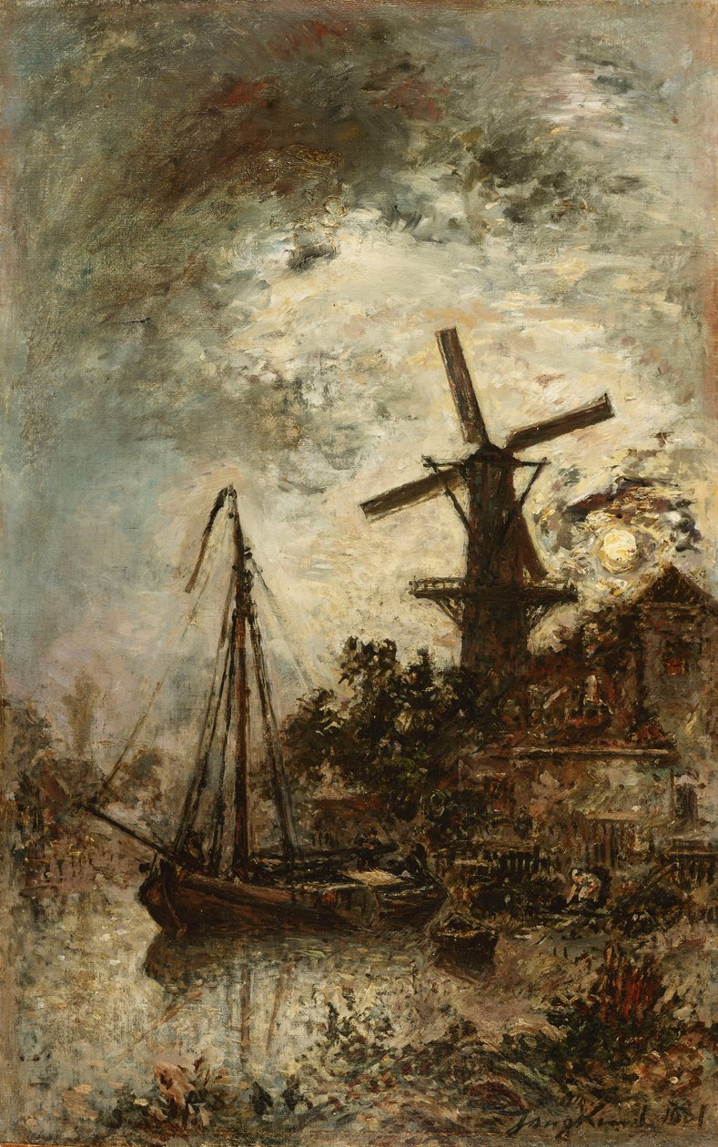 Malom a Vilet szélén, 1881 alkotó: Johan Barthold Jongkind