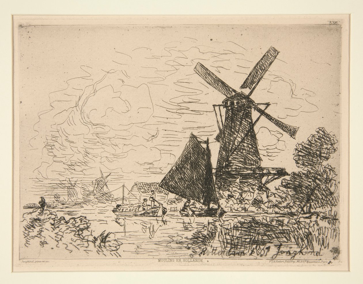 Malmok Hollandiában (Mills in Holland) alkotó: Johan Barthold Jongkind