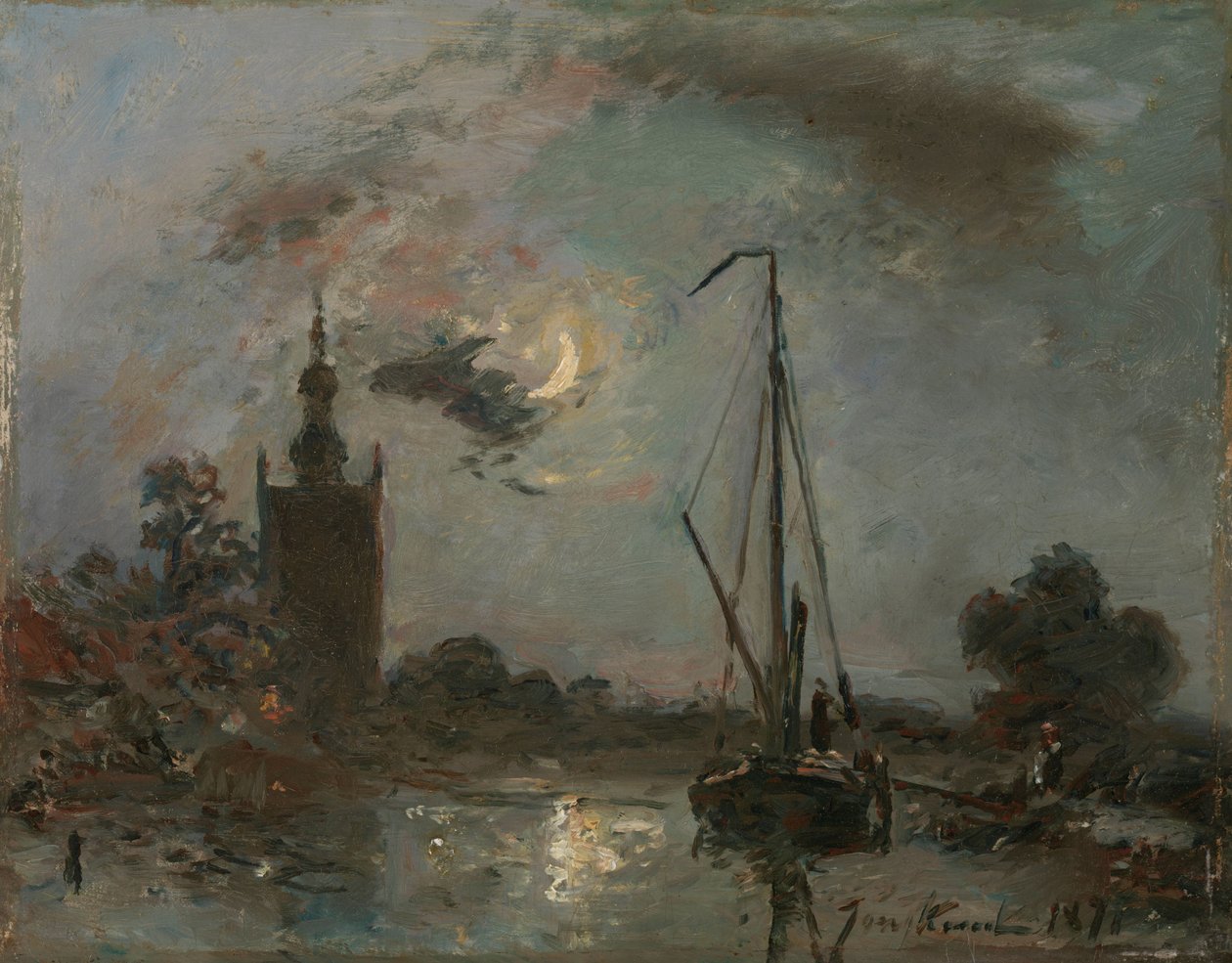 Overschie a Holdfényben alkotó: Johan Barthold Jongkind