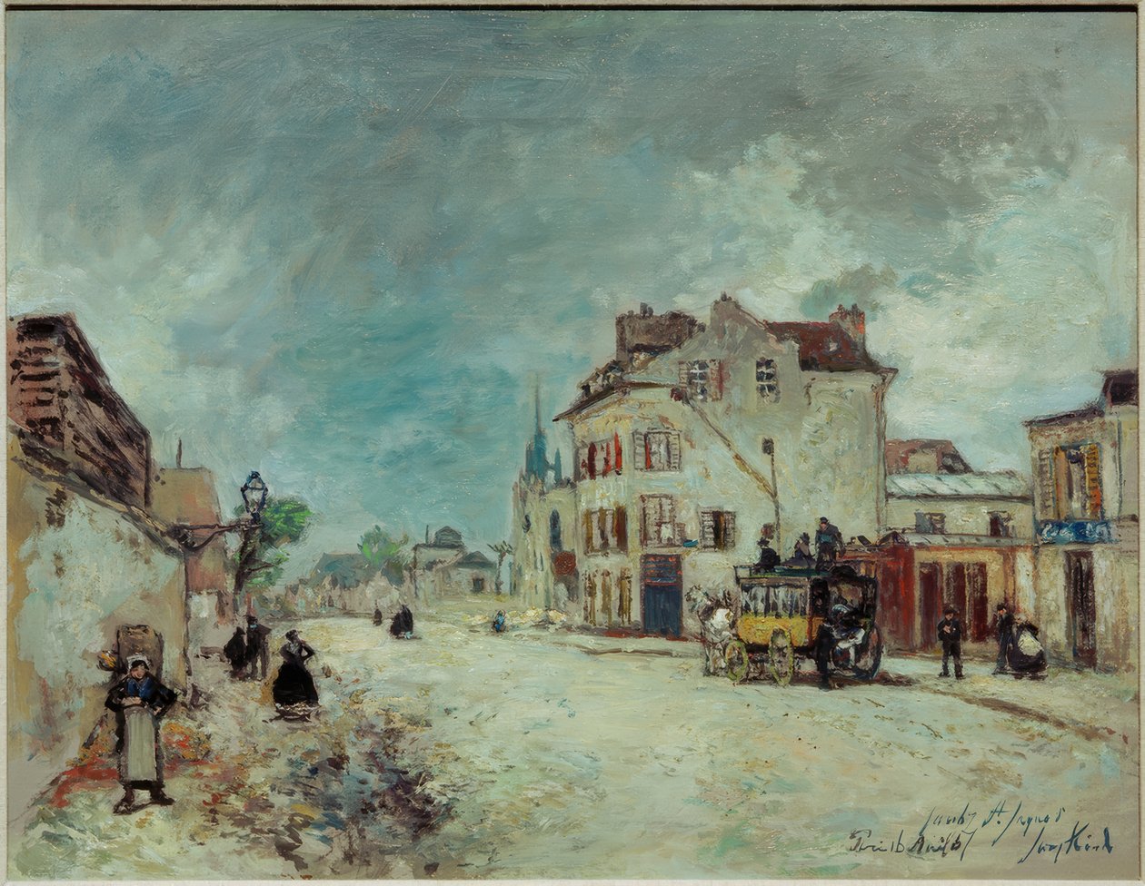 Postakocsi a Faubourg St. Jacques-on alkotó: Johan Barthold Jongkind