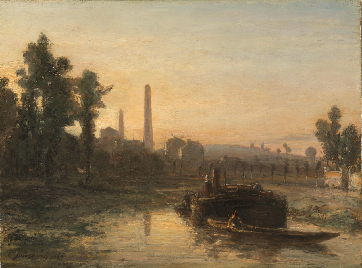 River View Franciaországban, valószínűleg Pontoise közelében alkotó: Johan Barthold Jongkind