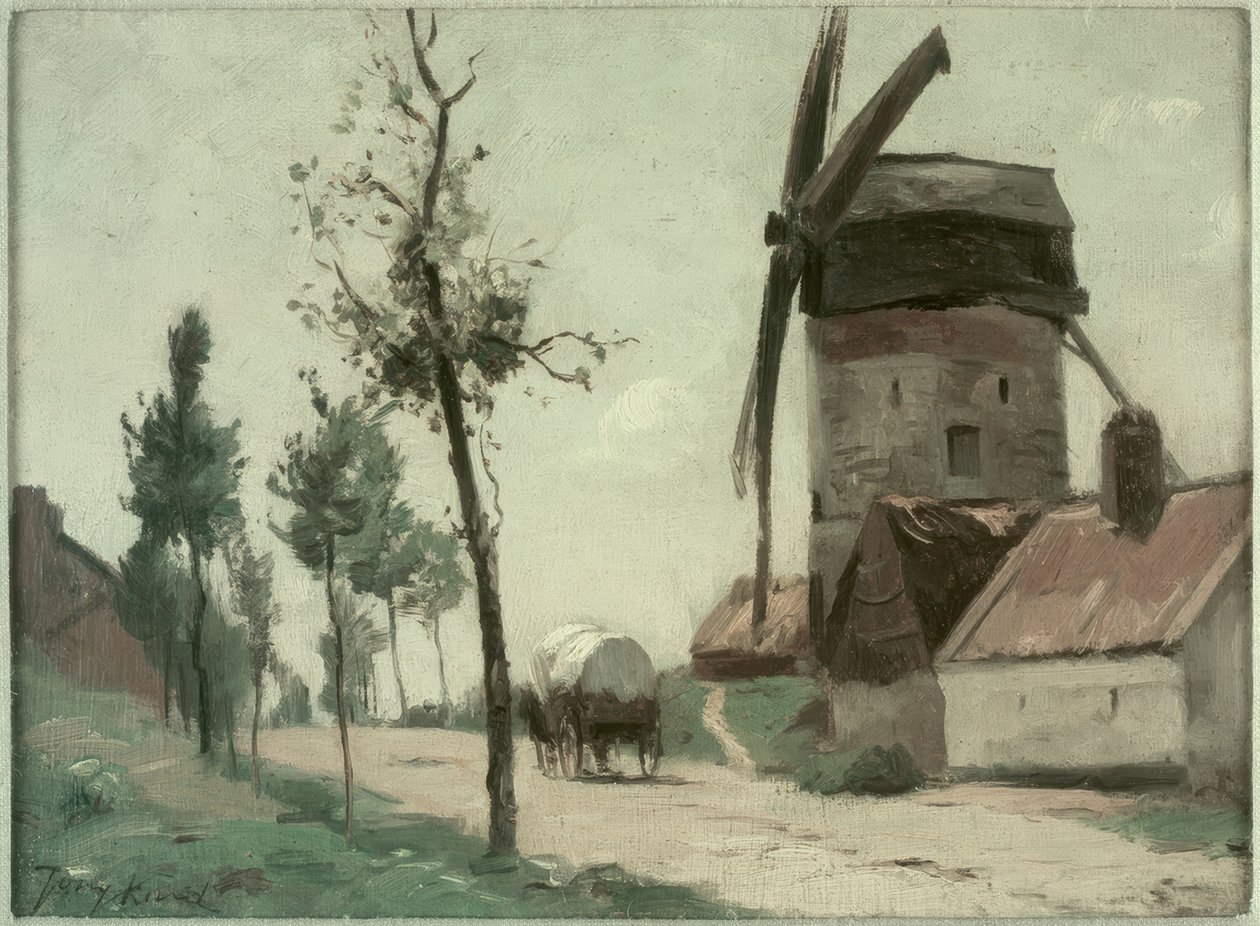 Utca szélmalommal alkotó: Johan Barthold Jongkind