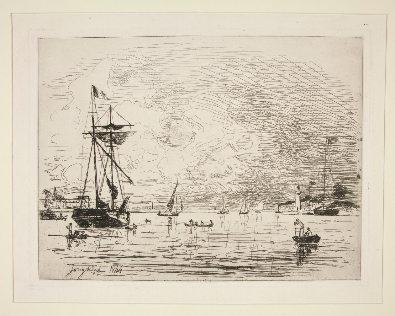 Kijárat Honfleur kikötőjéből alkotó: Johan Barthold Jongkind