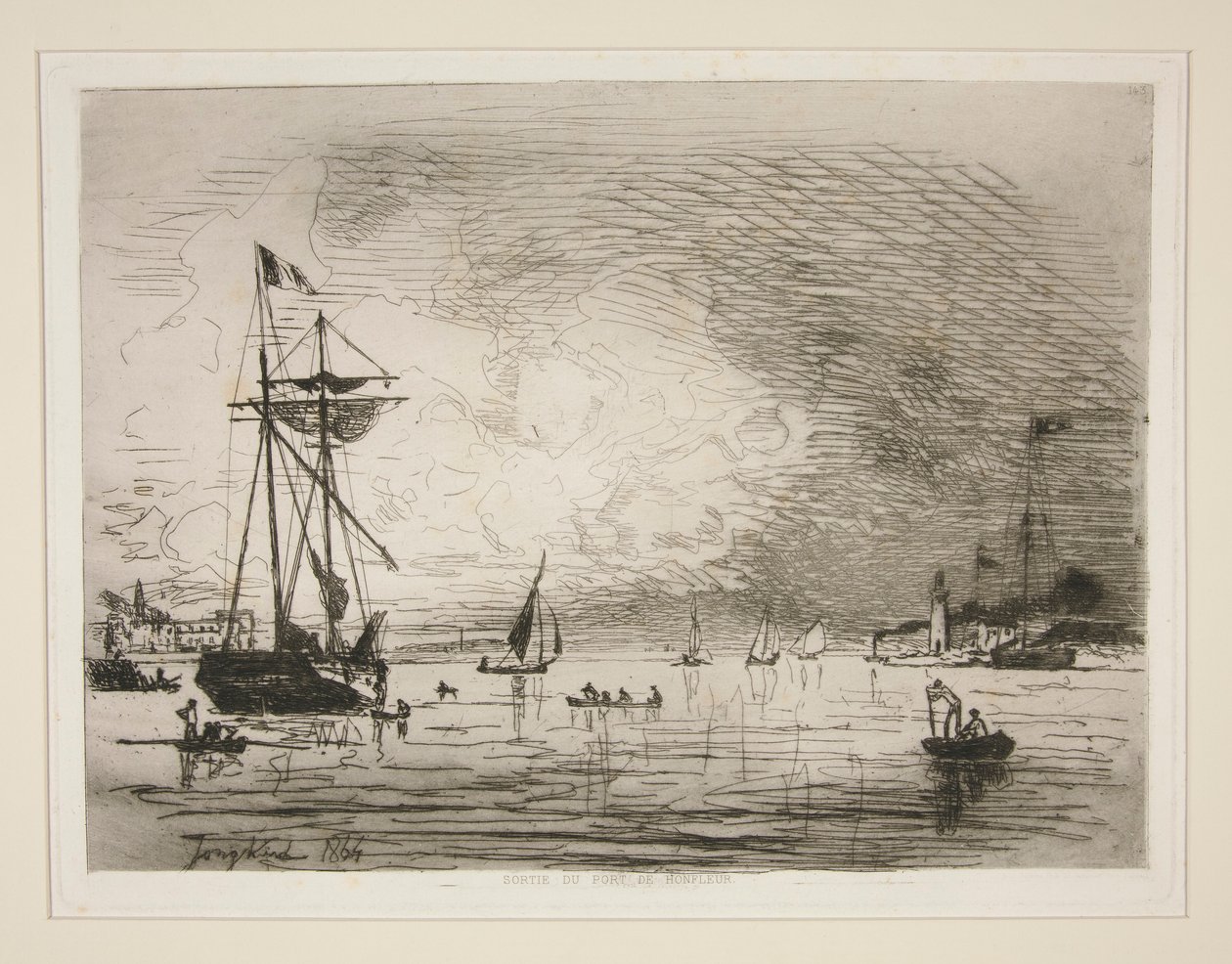 Kijárat Honfleur kikötőjéből alkotó: Johan Barthold Jongkind