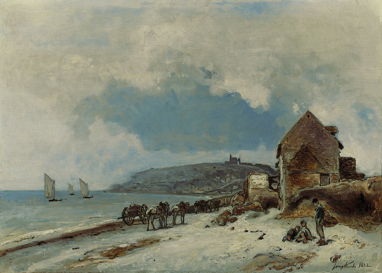 A Sainte-Adresse-i strand, 1862 alkotó: Johan Barthold Jongkind