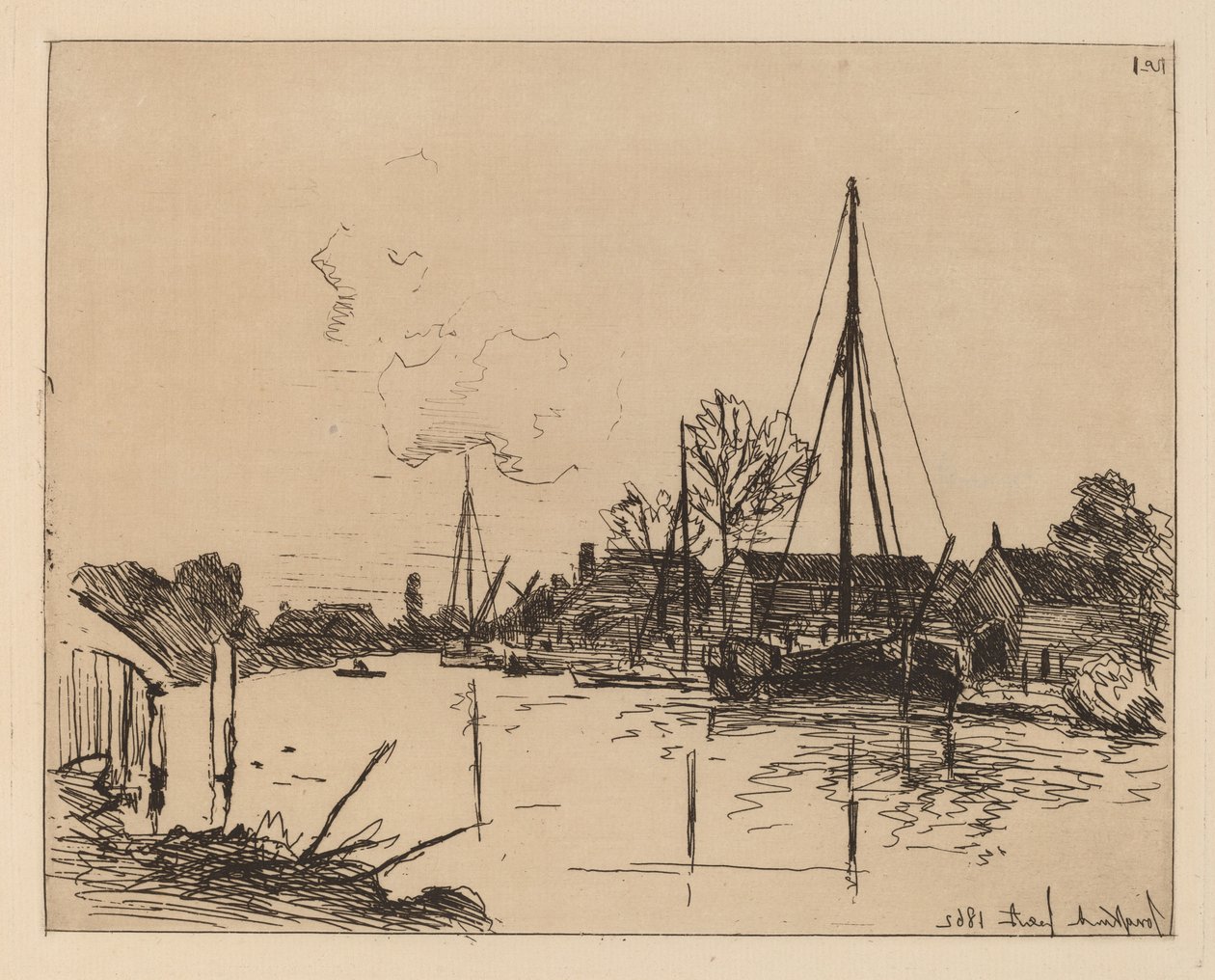 A csatorna (Le Canal) alkotó: Johan Barthold Jongkind