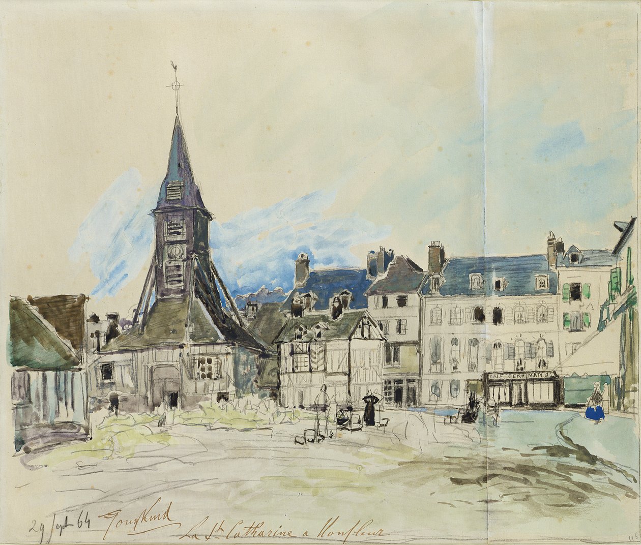 A Szent Katalin-templom, Honfleur, 1864 alkotó: Johan Barthold Jongkind