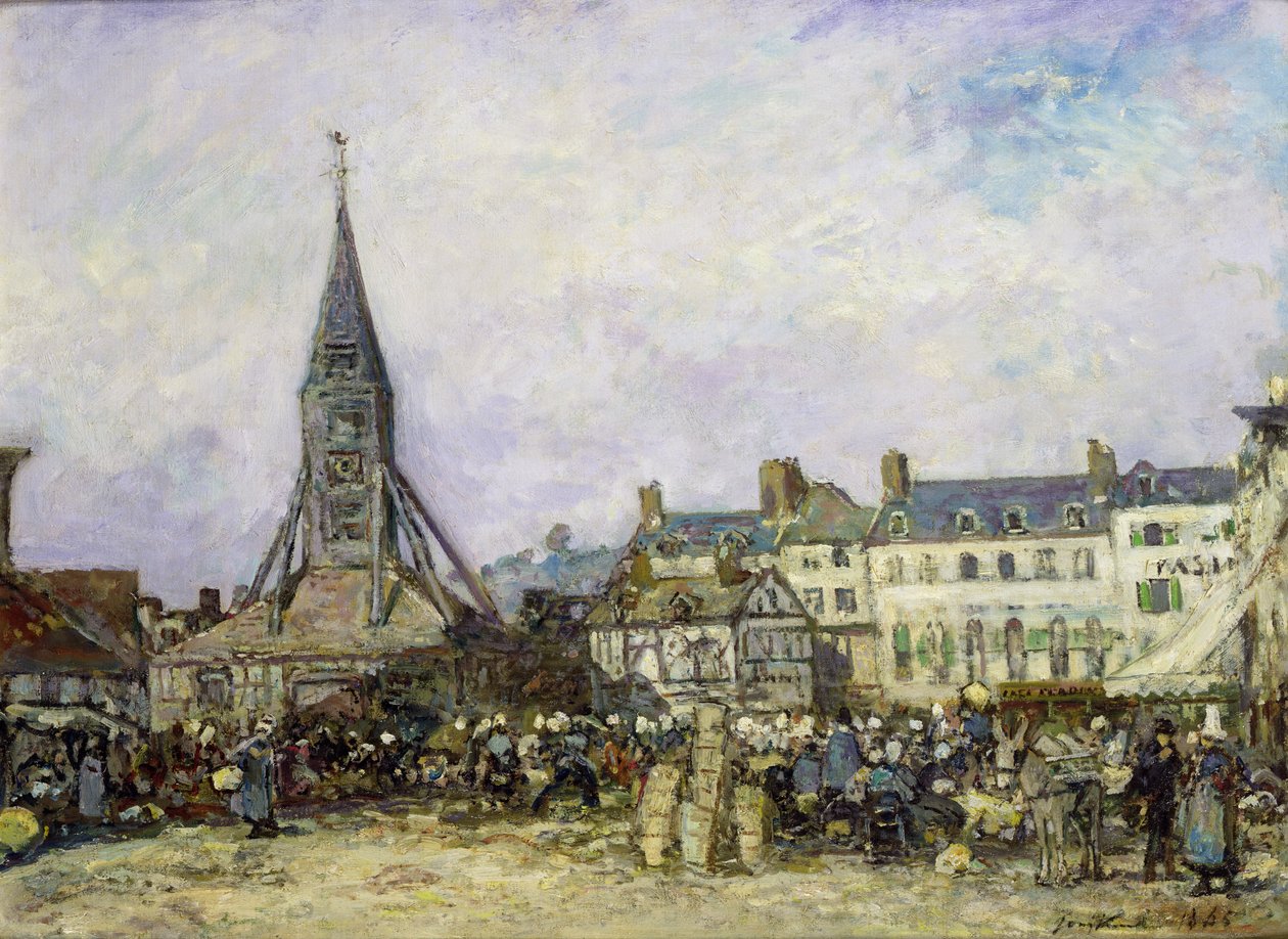 A Sainte-Catherine-i piac, Honfleur alkotó: Johan Barthold Jongkind