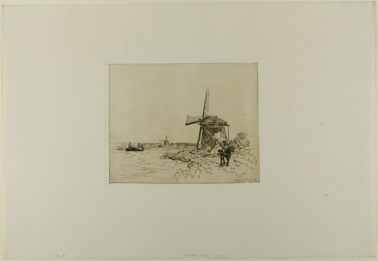 A Towpath, a hat metszetből álló könyvből, Hollandia látképei alkotó: Johan Barthold Jongkind