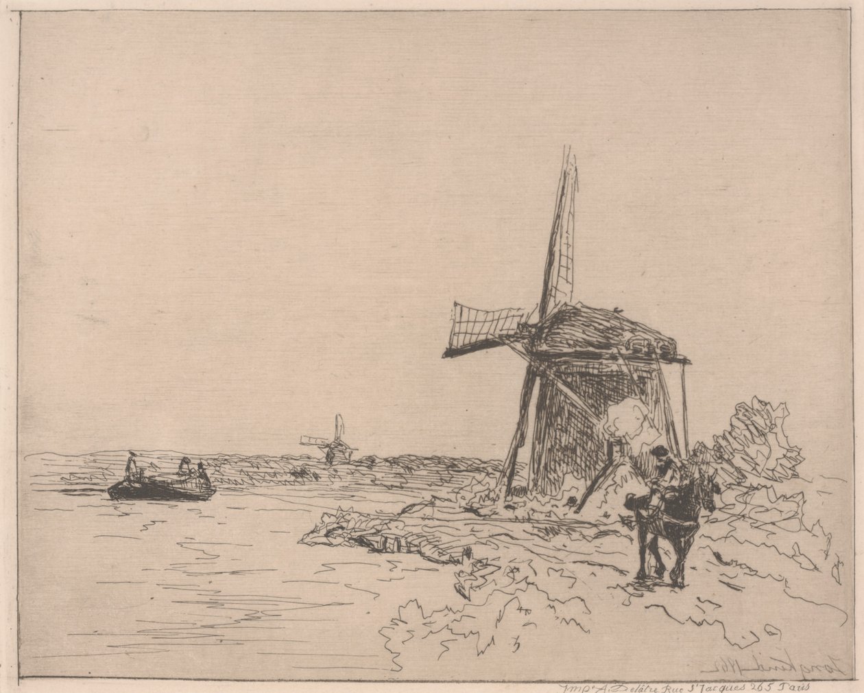 The Towpath, nyomta: Auguste Delâtre (sz. 1822) alkotó: Johan Barthold Jongkind