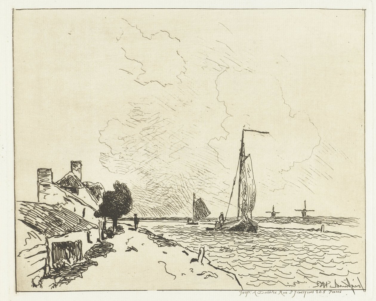 Két vitorlás hajó Hat holland arc (sorozat címe) alkotó: Johan Barthold Jongkind