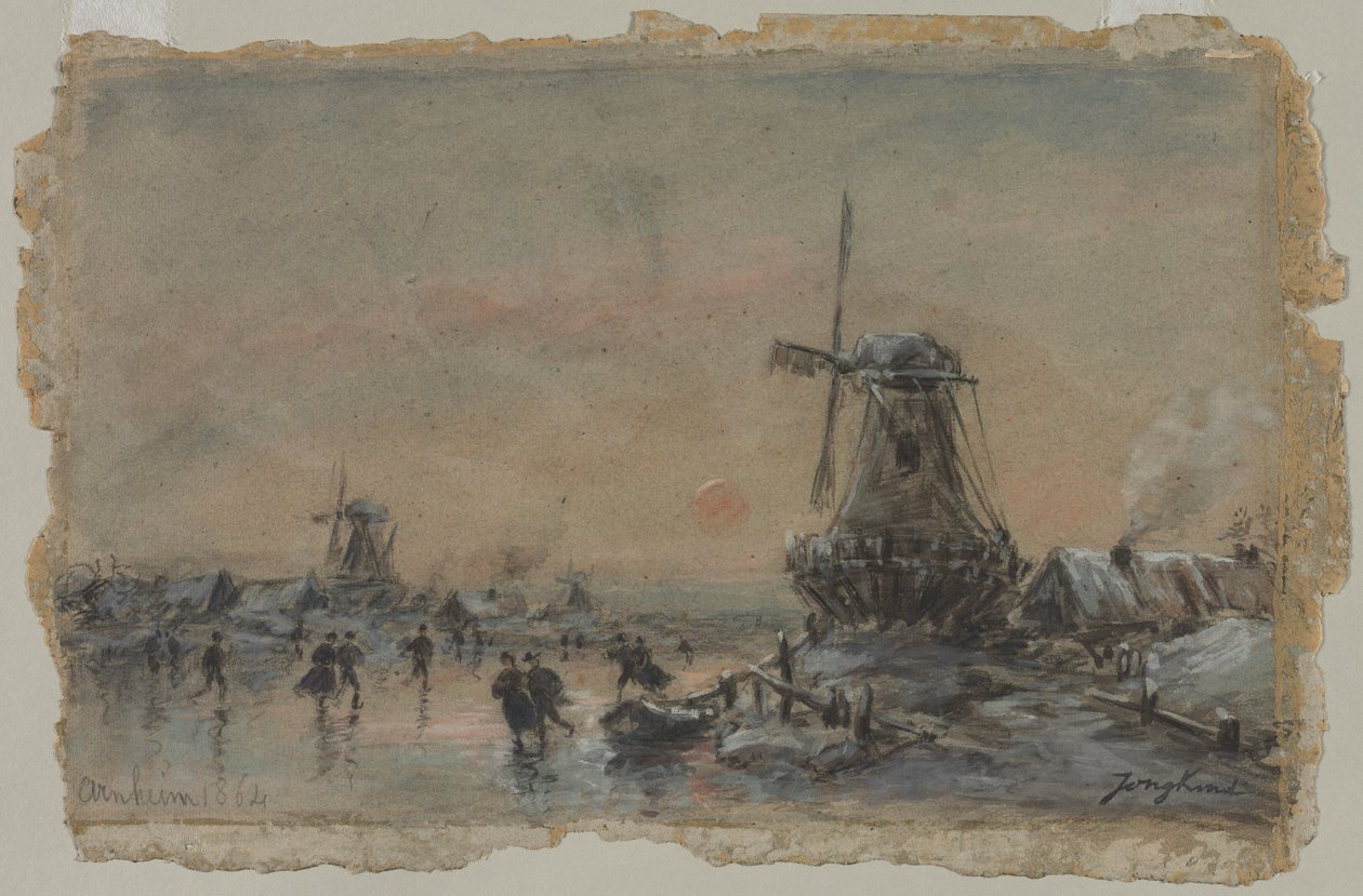 Arnheim látképe, 1864. alkotó: Johan Barthold Jongkind