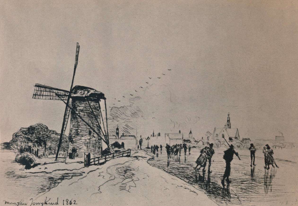 Kilátás Maassluis városára, 1862, 1946. alkotó: Johan-Barthold Jongkind