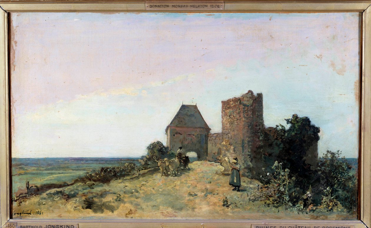 Kilátás a Rosemont-i kastély romjaira Jean Barthold Jongkind (1819-1891) Nievre-festményén 1861 V. 0,34x0,56 m. Párizs, Musee d