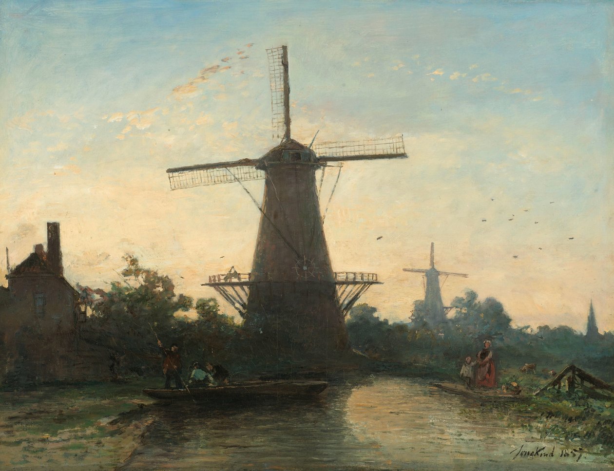 Szélmalmok Rotterdam közelében alkotó: Johan Barthold Jongkind