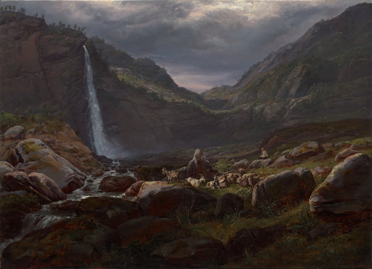 Feige vízesés (Feigefossen), Lysterfjord, Norvégia alkotó: Johan Christian Dahl