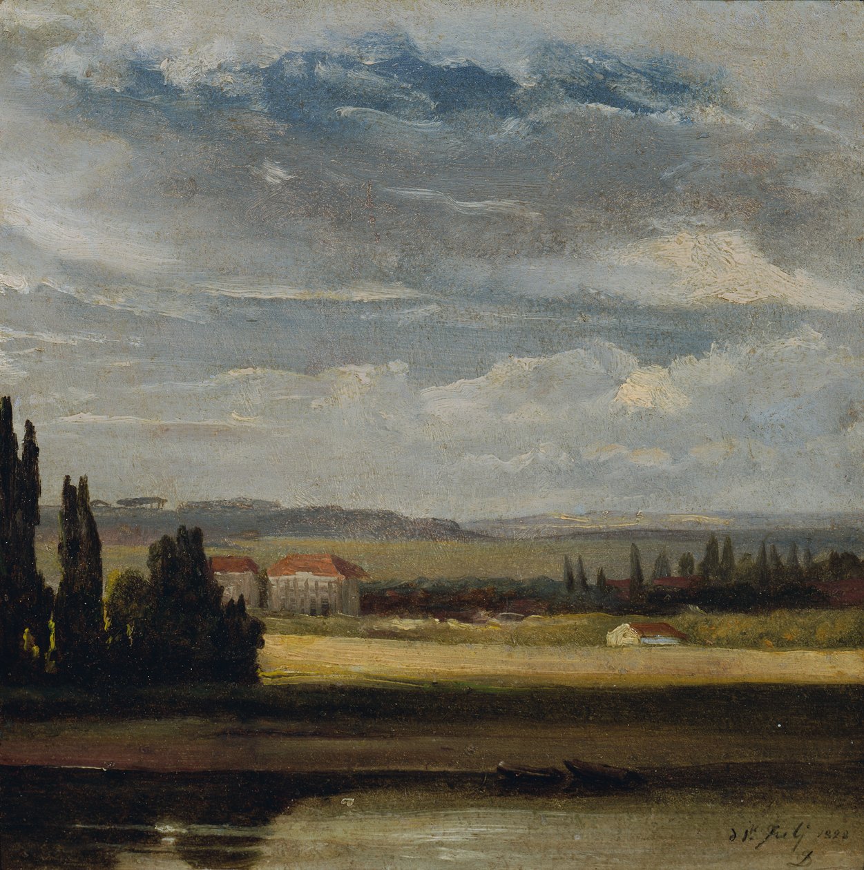 Tájkép magas felhős égbolttal alkotó: Johan Christian Dahl