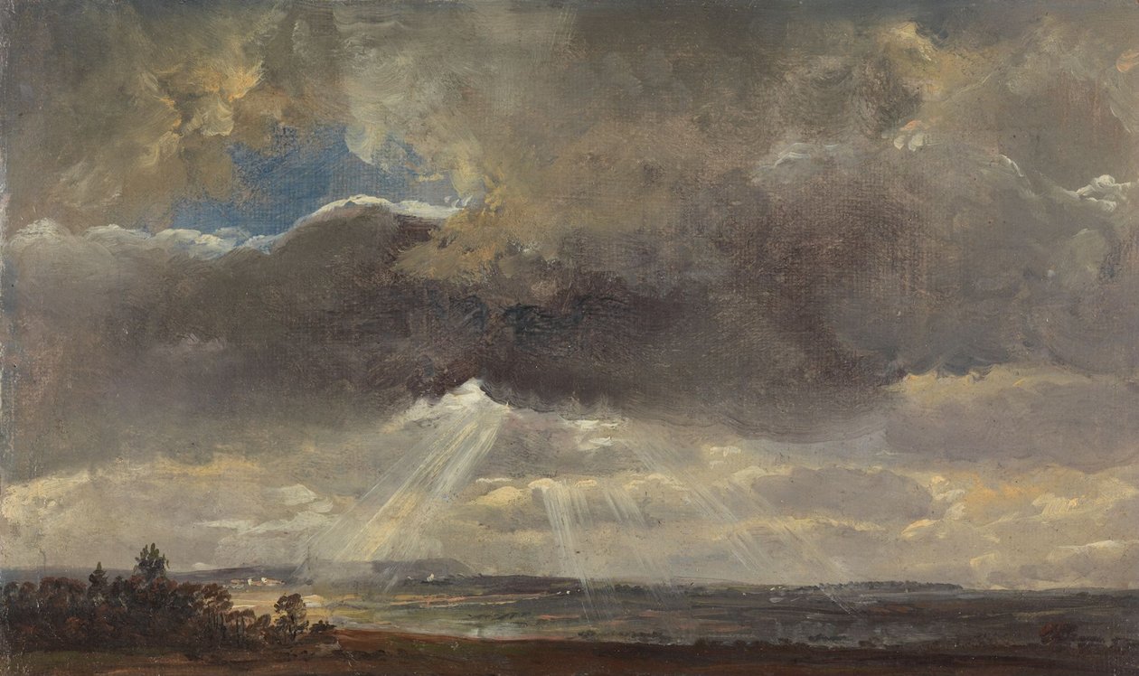 Felhők és napsugarak a Drezda melletti Windberg felett alkotó: Johan Christian Dahl