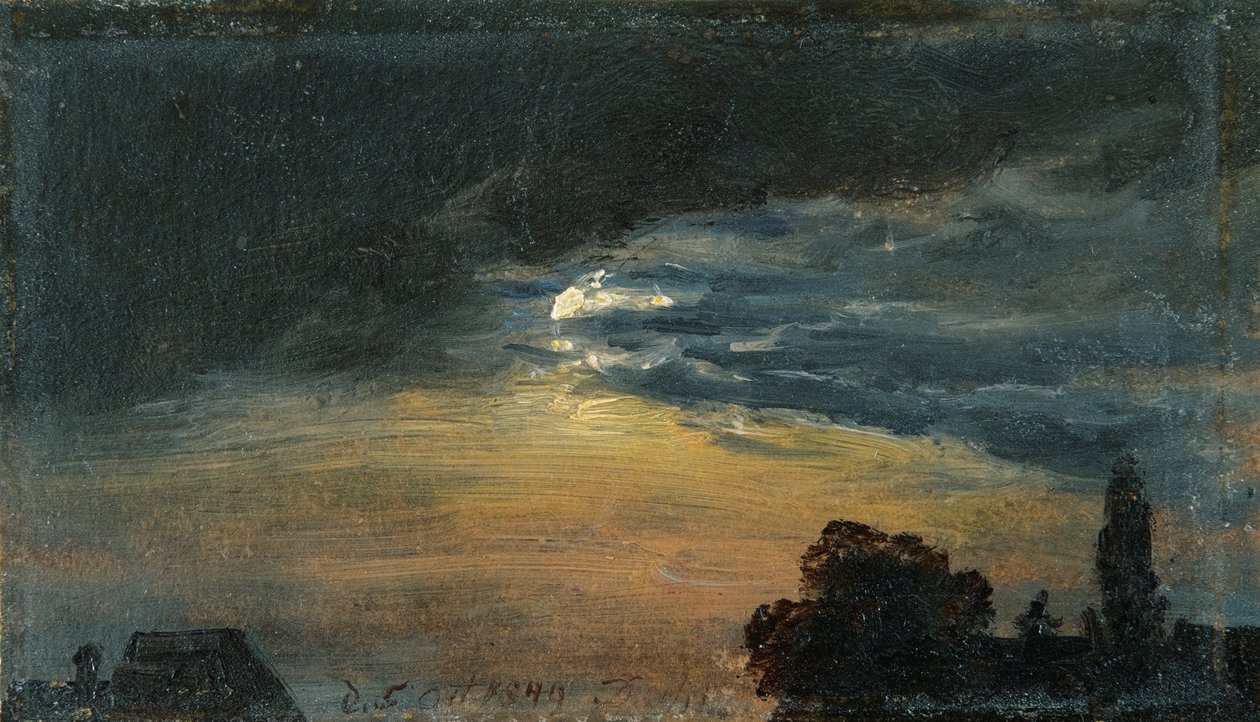 Felhők holdfényben alkotó: Johan Christian Dahl