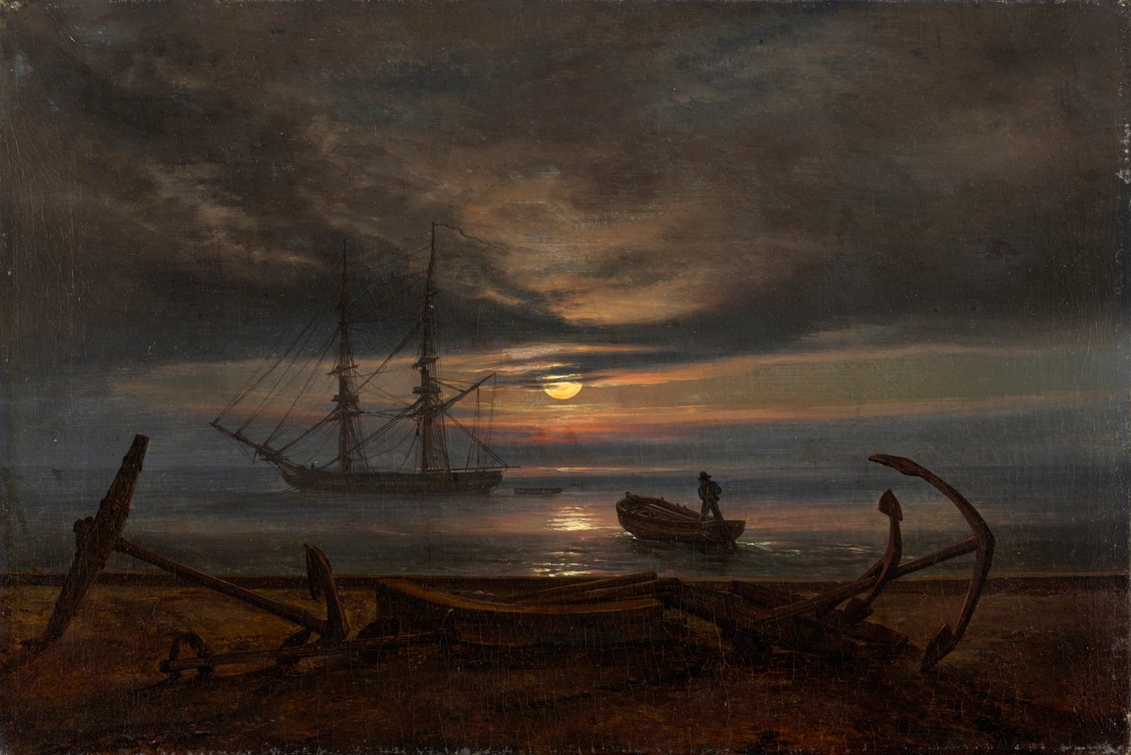 Dán tengerpart holdfényben alkotó: Johan Christian Dahl