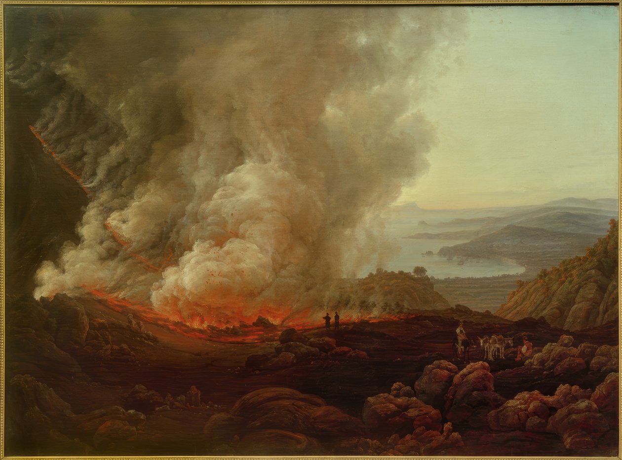 A Vezúv kitörése, 1820. december / festmény v. J.Ch. Dahl alkotó: Johan Christian Dahl