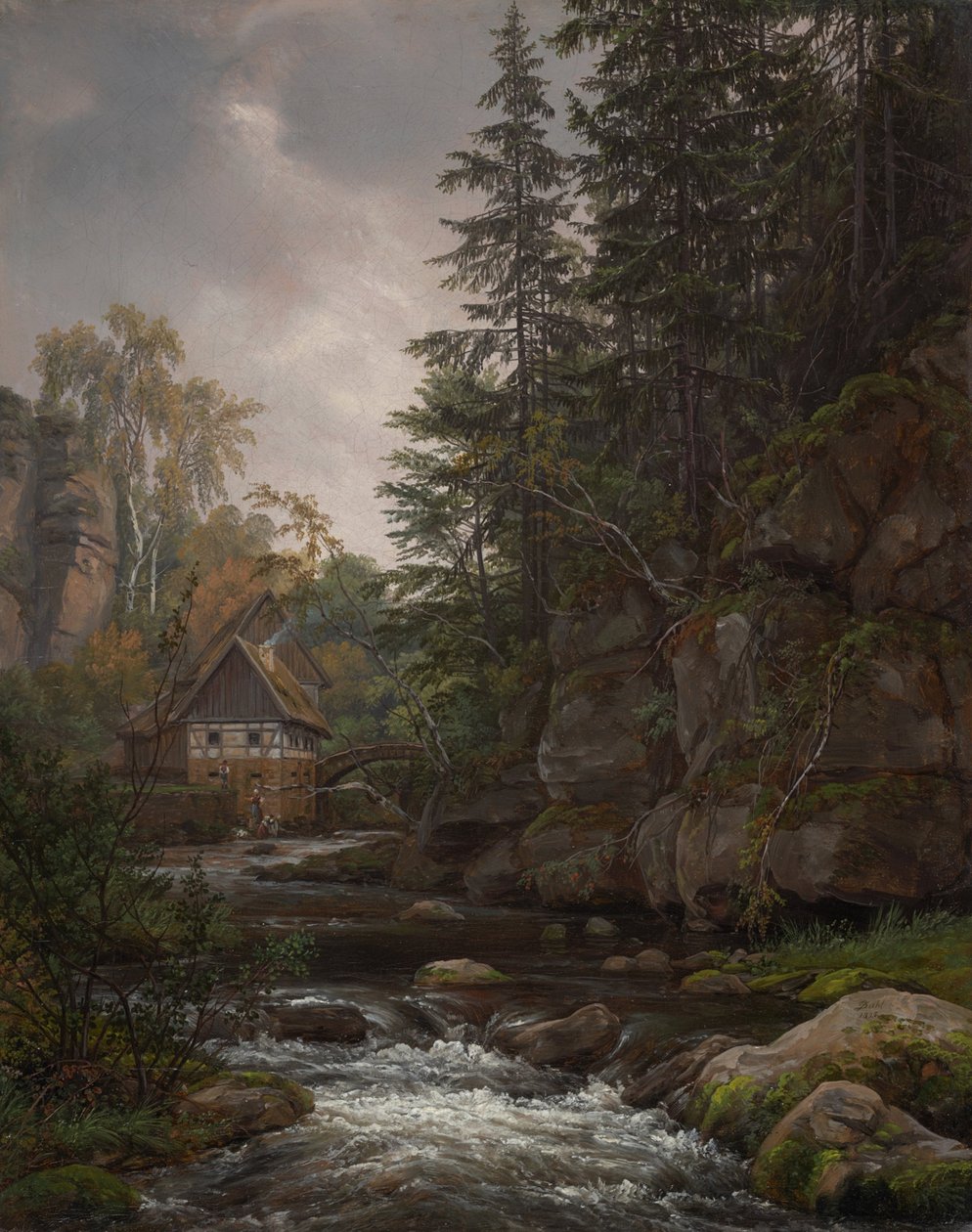 A Lochmühle a Liebethaler Grundban alkotó: Johan Christian Dahl