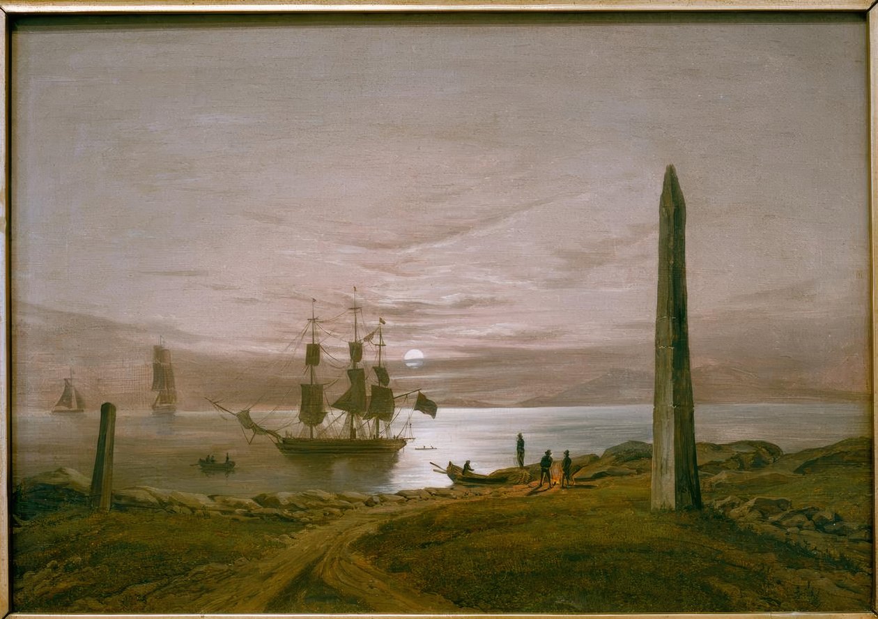 Fjord táj a holdfényben alkotó: Johan Christian Dahl