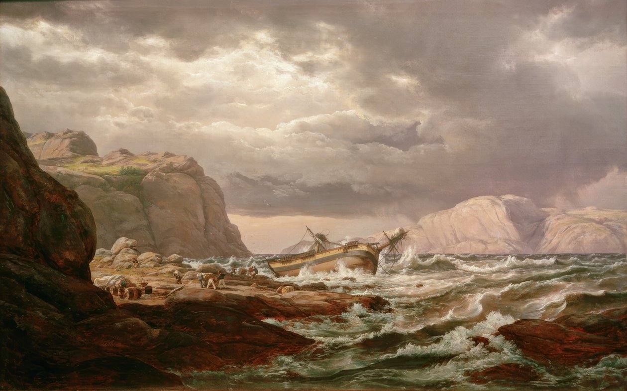 Hajó rekedt a norvég parton alkotó: Johan Christian Dahl