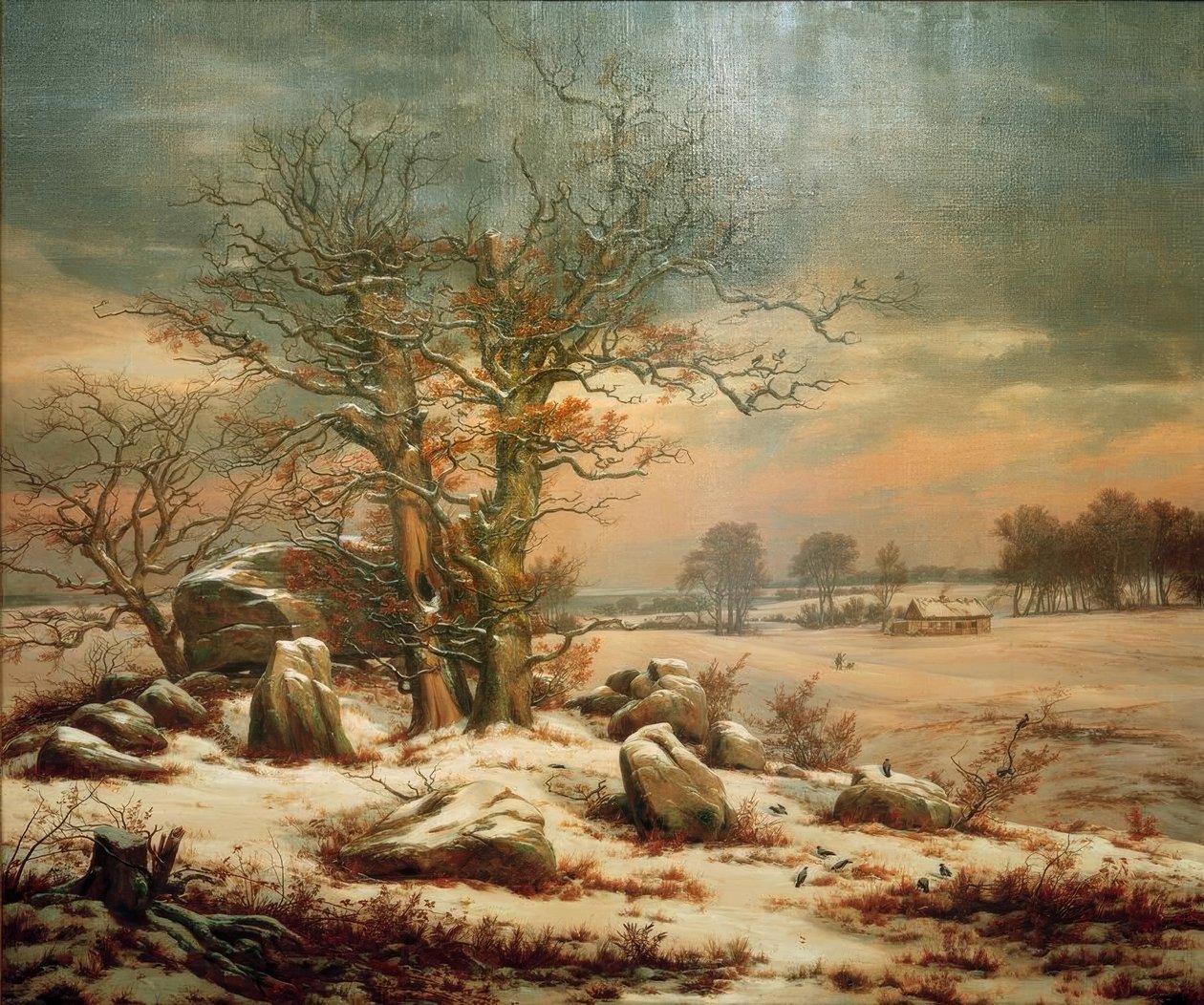Megalitikus sír Vordingborg közelében télen alkotó: Johan Christian Dahl