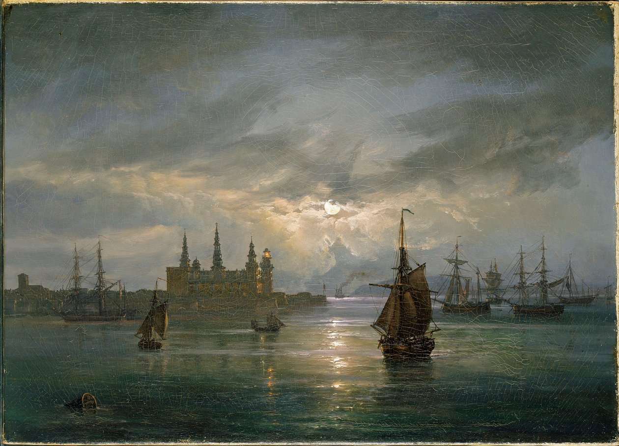 Kronborg vára holdfényben alkotó: Johan Christian Dahl