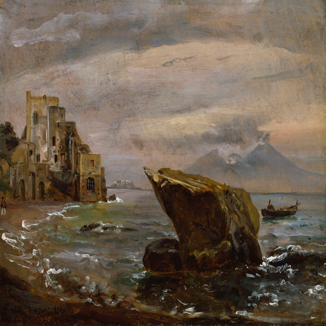Tengerparti táj Posillipo közelében alkotó: Johan Christian Dahl
