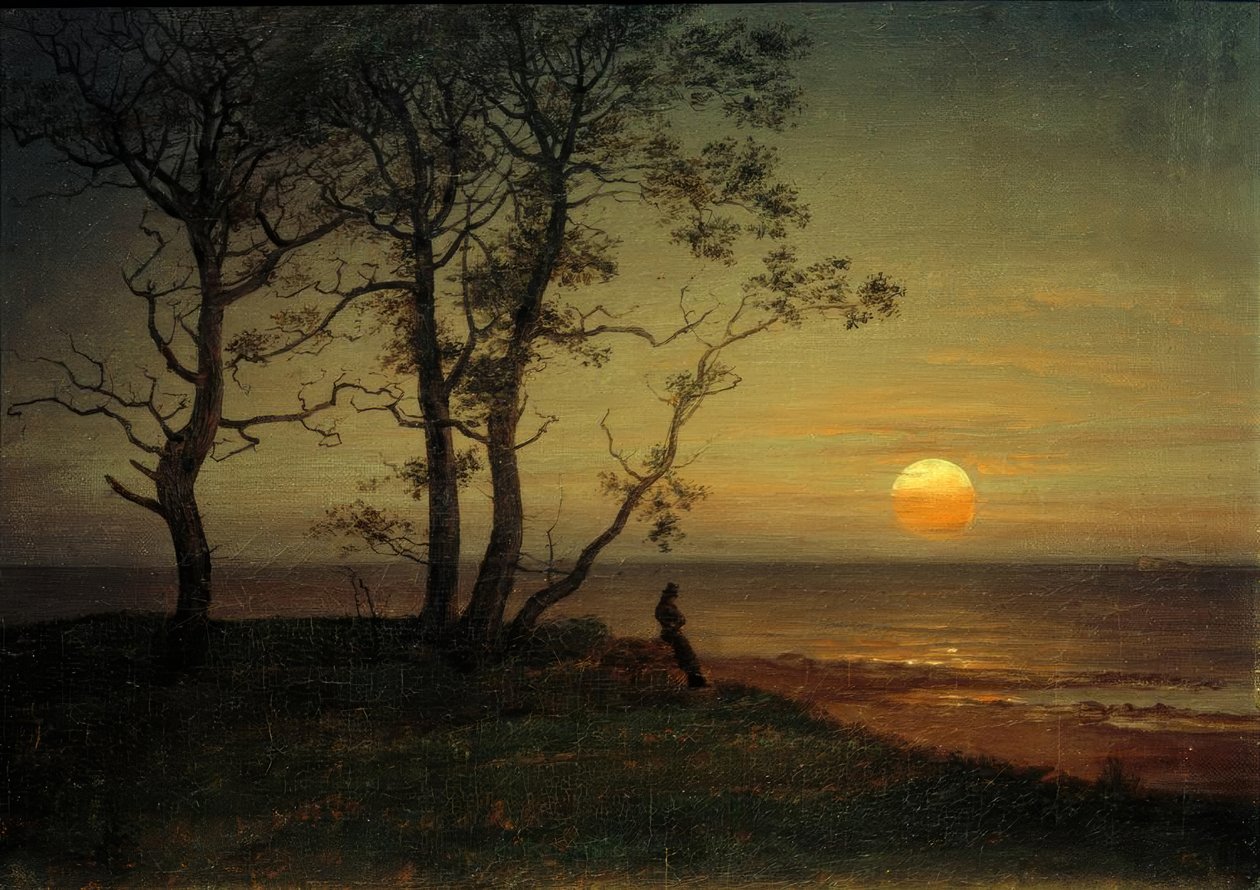 Tengerpart a holdfényben alkotó: Johan Christian Dahl
