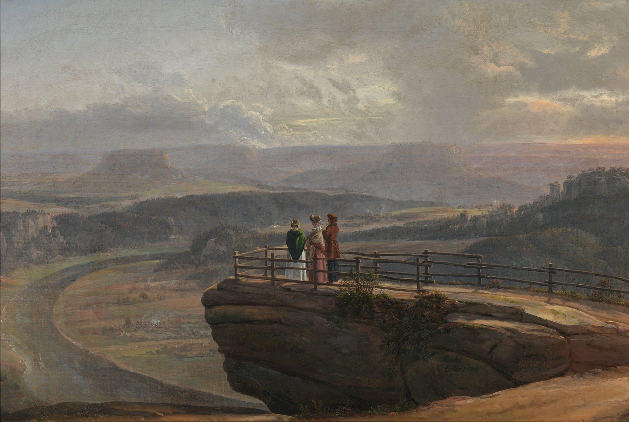 Norvég:  Bastei: Fra Bastei Kilátás Bastei felől alkotó: Johan Christian Dahl