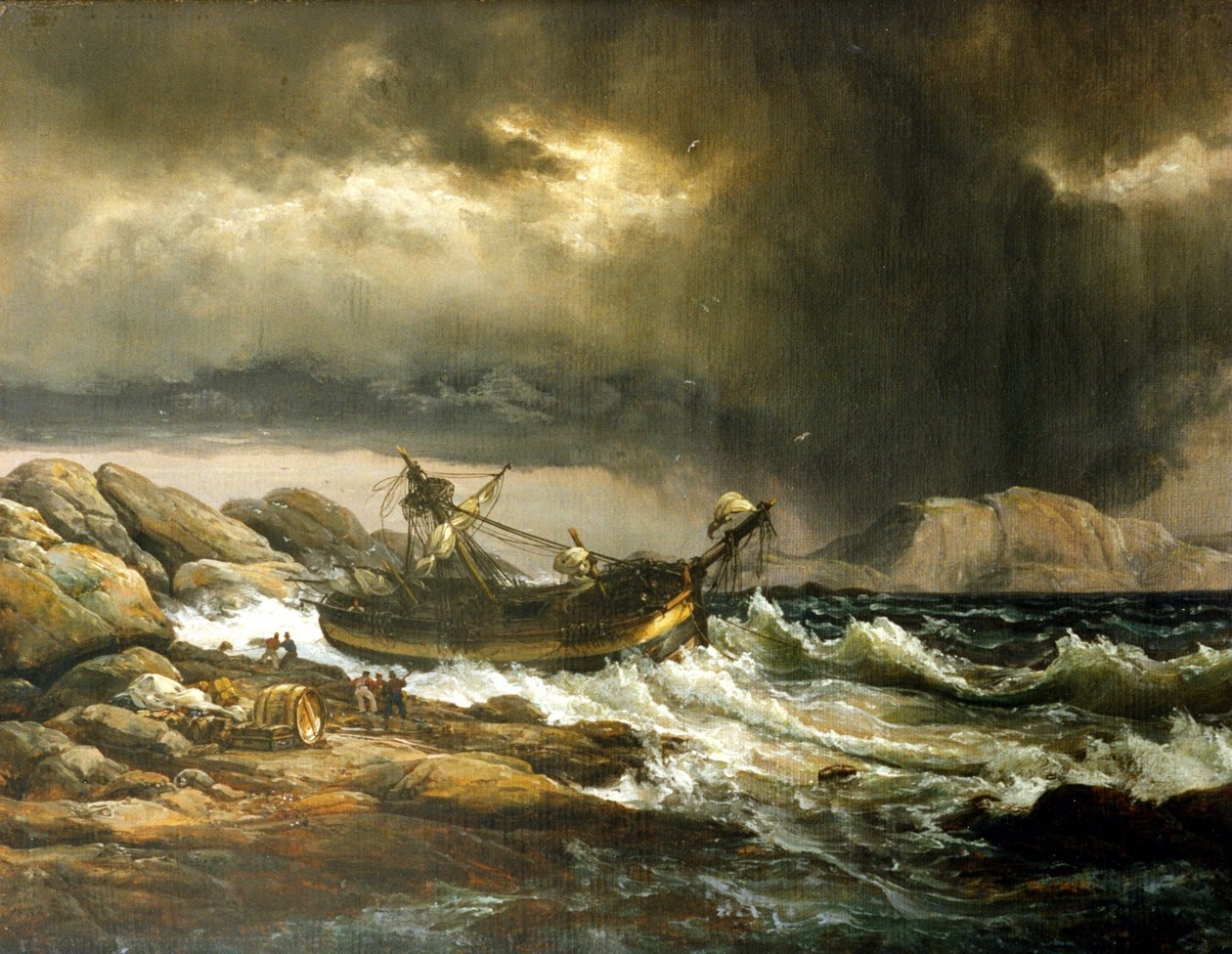 Hajótörés alkotó: Johan Christian Dahl