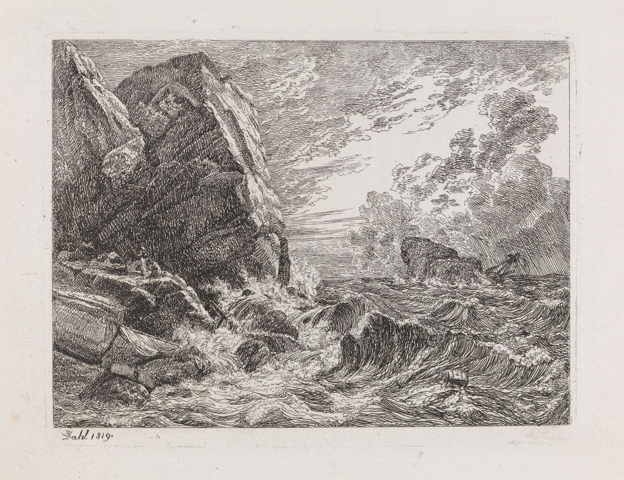 Hajótörés a sziklás parton alkotó: Johan Christian Dahl