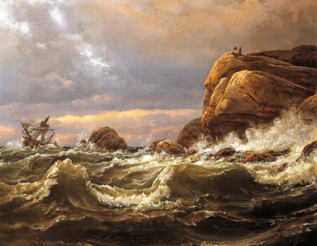 Hajótörés a Larvik és Fredriksvern közötti tengerparton alkotó: Johan Christian Dahl