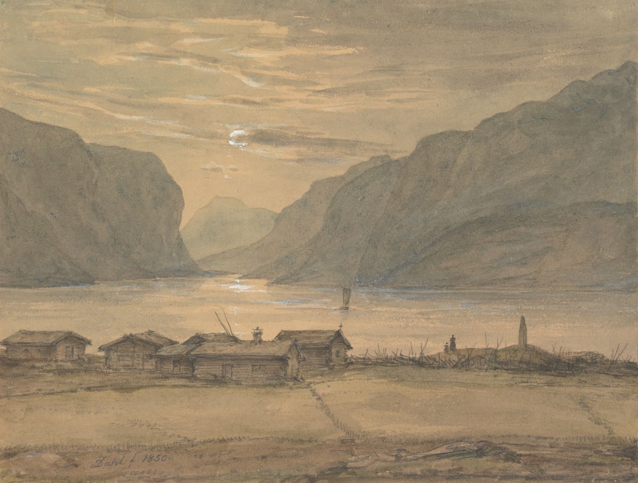 A pajzs a holdfényben alkotó: Johan Christian Dahl