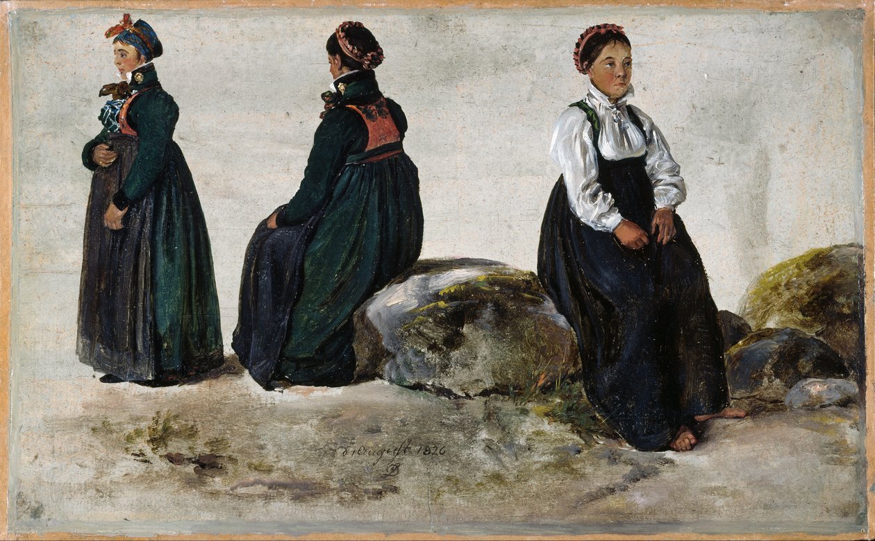 Tanulmányok a sogn-i Luster női viseletekről alkotó: Johan Christian Dahl